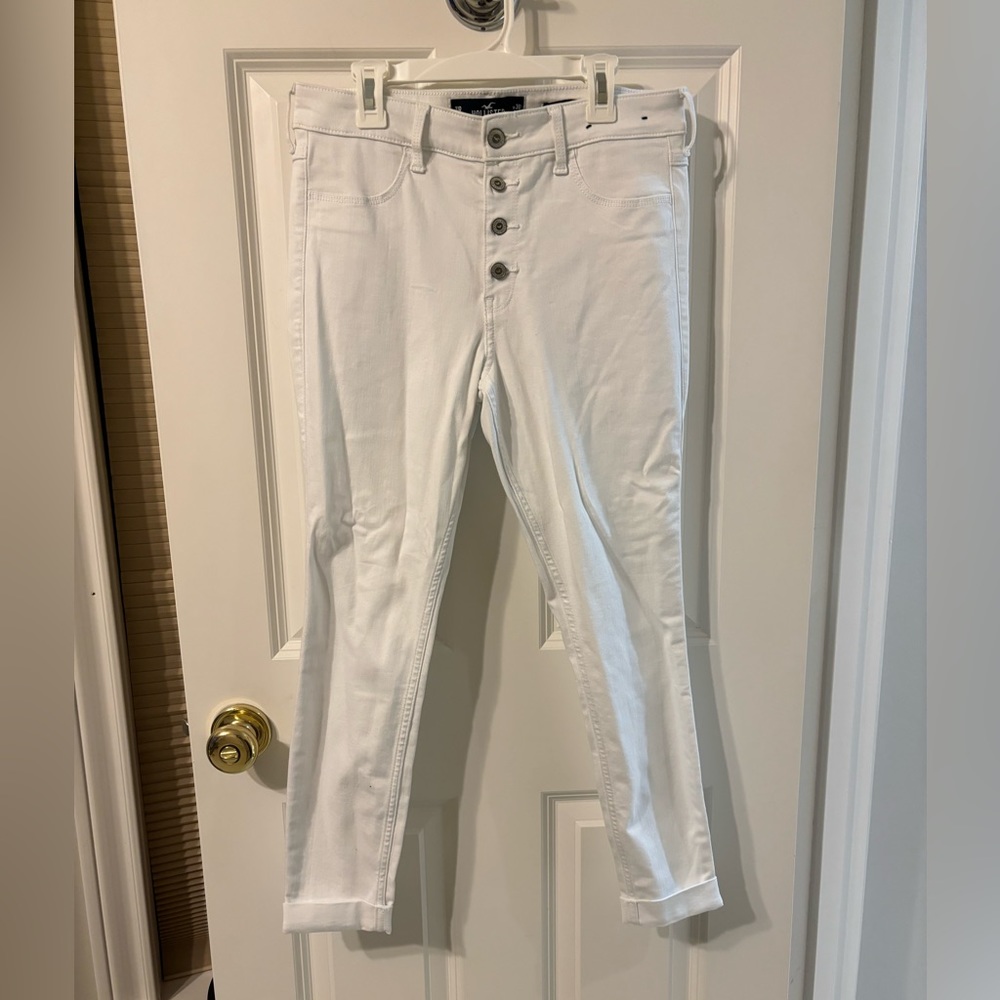 White Hollister High-Rise Crop Jean Leggings, W30 X L25, Size 11R